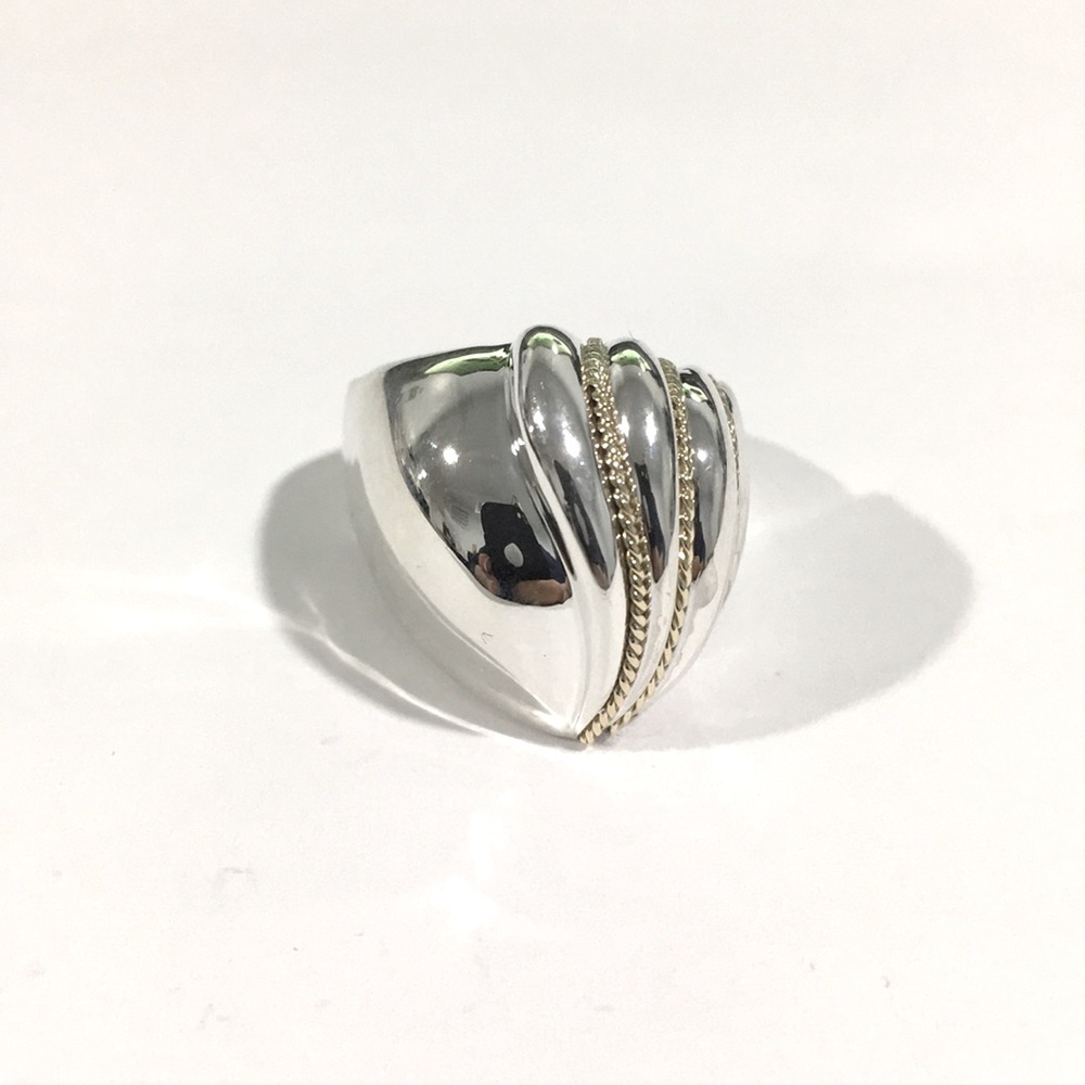 Charles Krypell 925 & 14k Gold Vintage Twist Ring